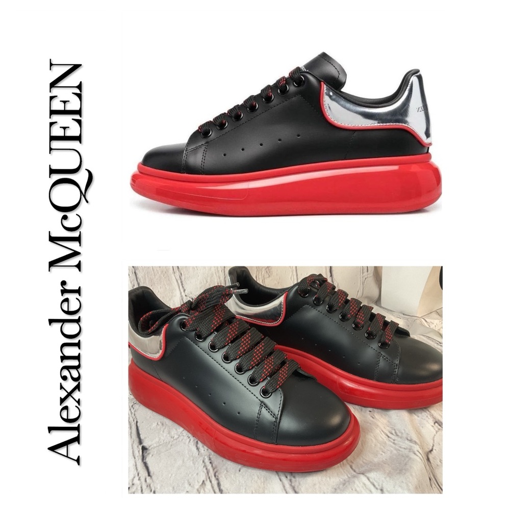 Authentic Alexander McQueen Oversized Black and Red Sneakers